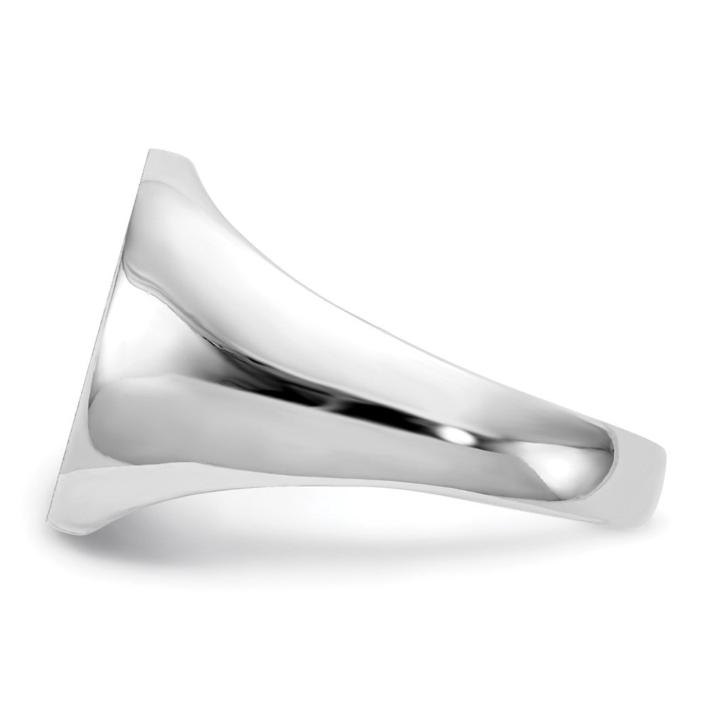 14k White Gold 13.5x14.0mm Closed Back Signet Ring