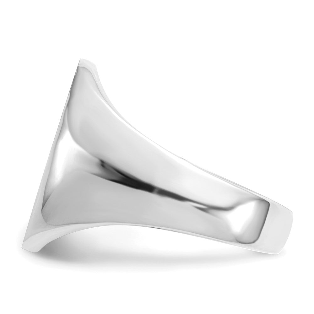 14k White Gold 14.0x17.5mm Closed Back Mens Signet Ring