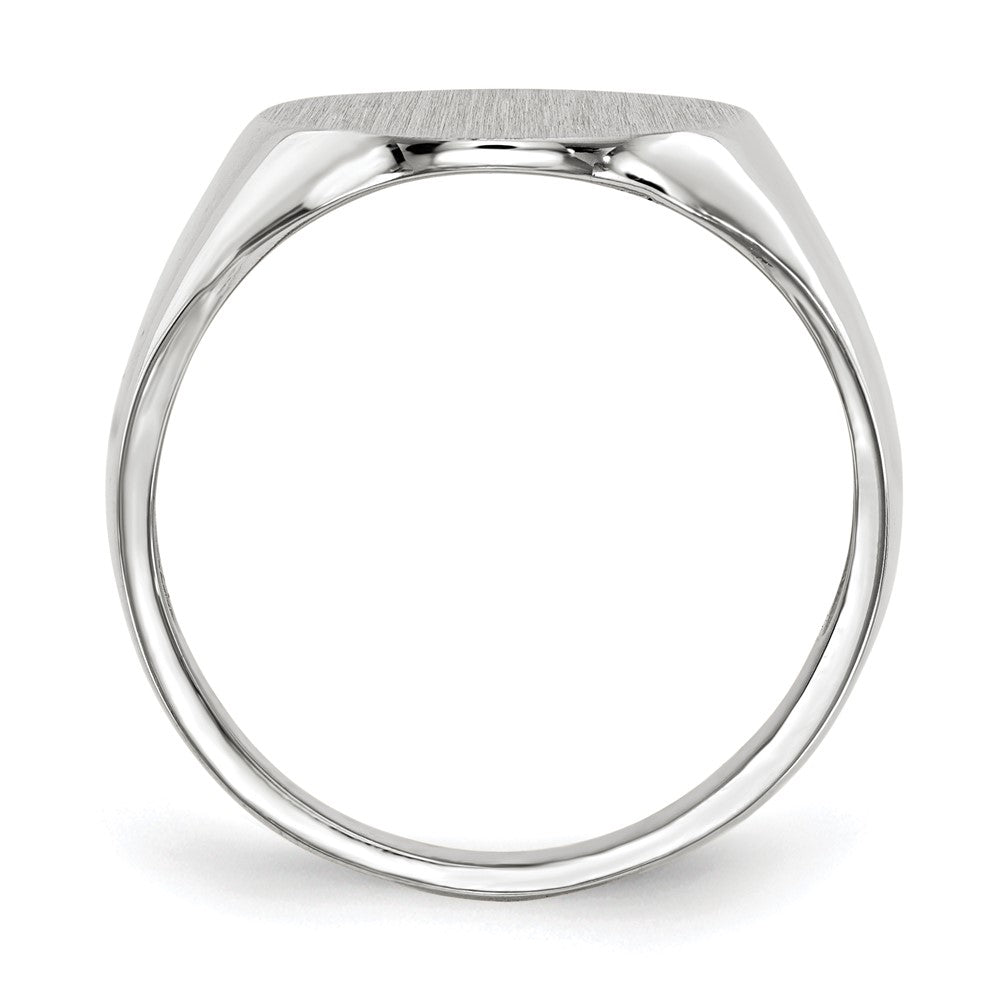 14k White Gold 15.0x18.5mm Closed Back Mens Signet Ring