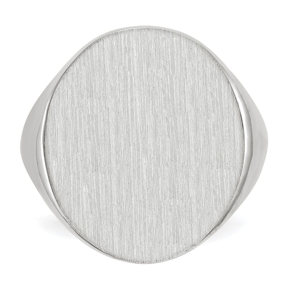 14k White Gold 17.0x20.5mm Closed Back Mens Signet Ring