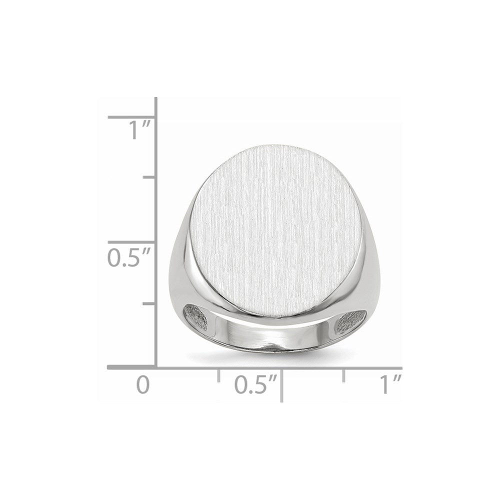 14k White Gold 17.0x20.5mm Closed Back Mens Signet Ring