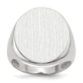 14k White Gold 17.0x20.5mm Closed Back Mens Signet Ring