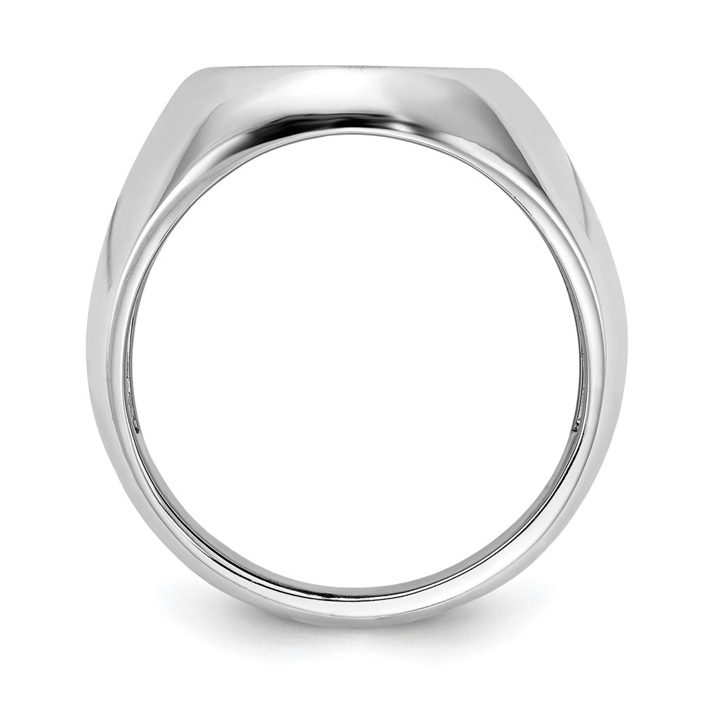 14k White Gold 13.0x16.0mm Open Back Mens Signet Ring