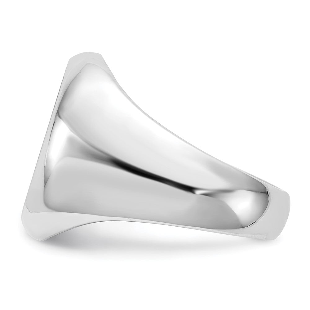 14k White Gold 13.0x16.0mm Open Back Mens Signet Ring