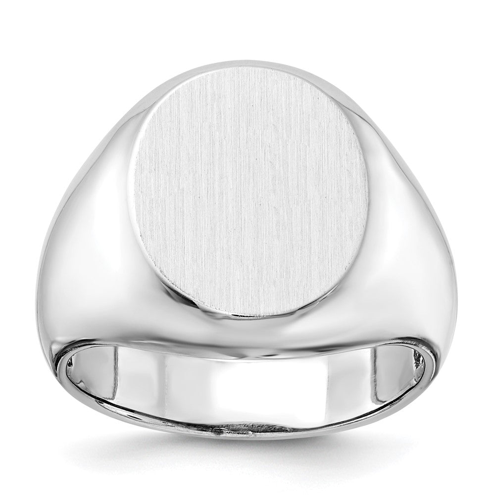14k White Gold 13.0x16.0mm Open Back Mens Signet Ring