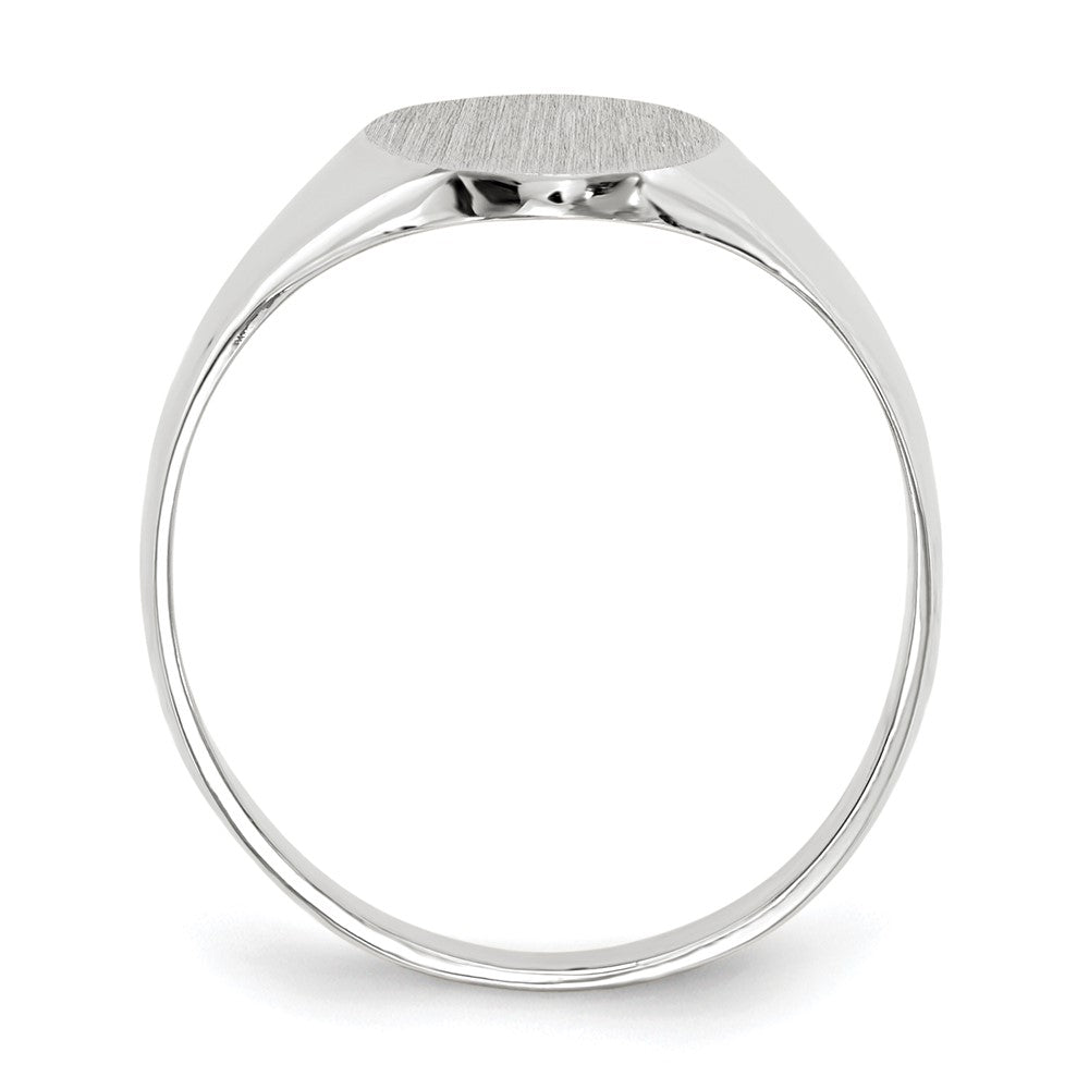 14k White Gold 8.0x11.5mm Open Back Signet Ring