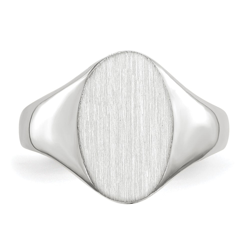14k White Gold 8.0x11.5mm Open Back Signet Ring