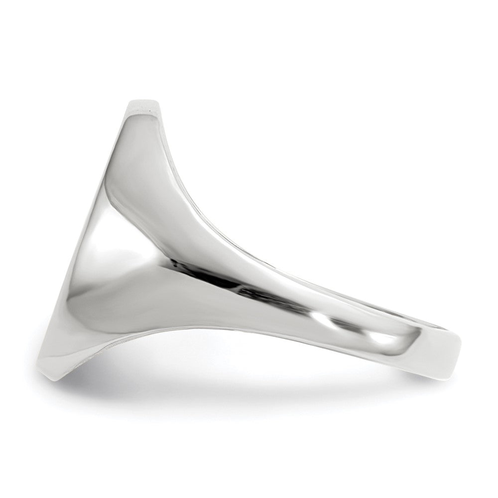 14k White Gold 8.0x11.5mm Closed Back Signet Ring