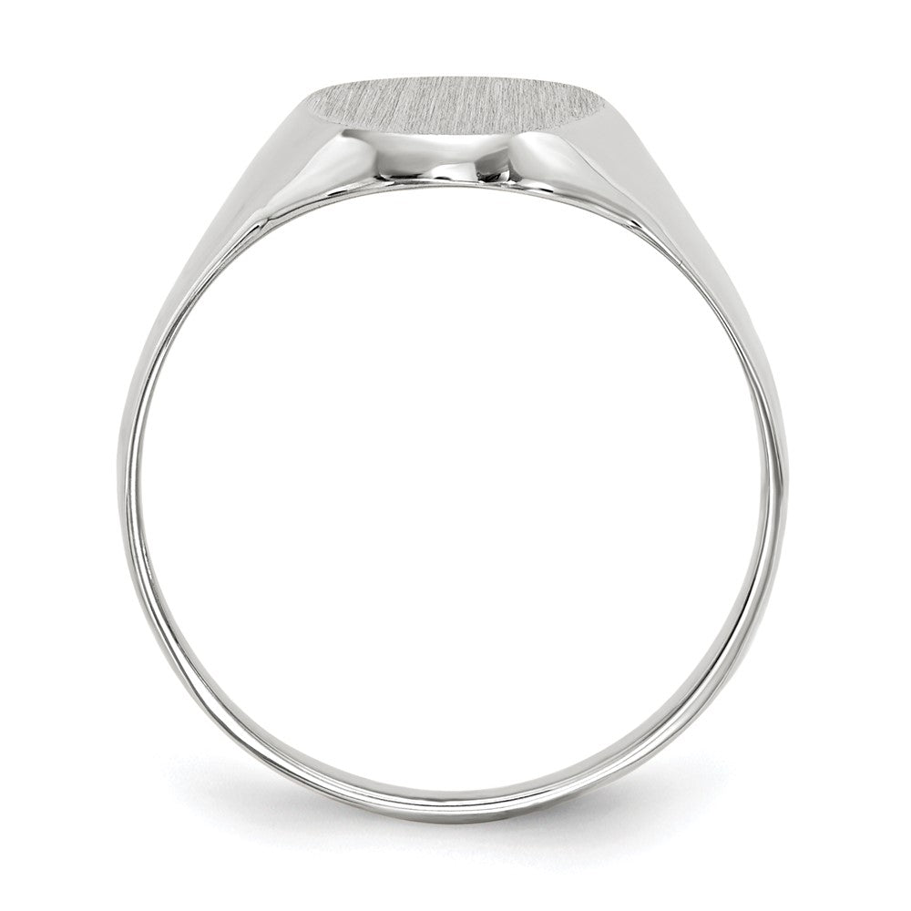 14k White Gold 9.0x14.0mm Closed Back Signet Ring
