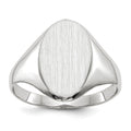 14k White Gold 9.0x14.0mm Closed Back Signet Ring