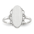 14k White Gold 7.0x14.5mm Open Back Signet Ring
