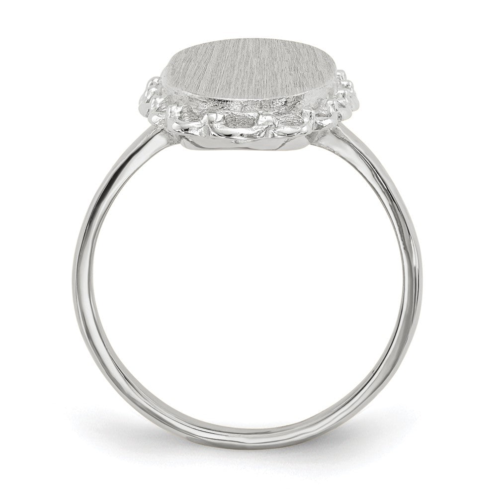 14k White Gold 10.5x14.0mm Open Back Signet Ring