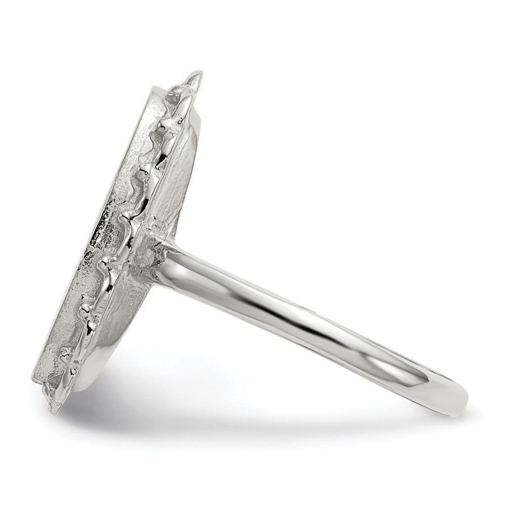 14k White Gold 10.5x14.0mm Open Back Signet Ring