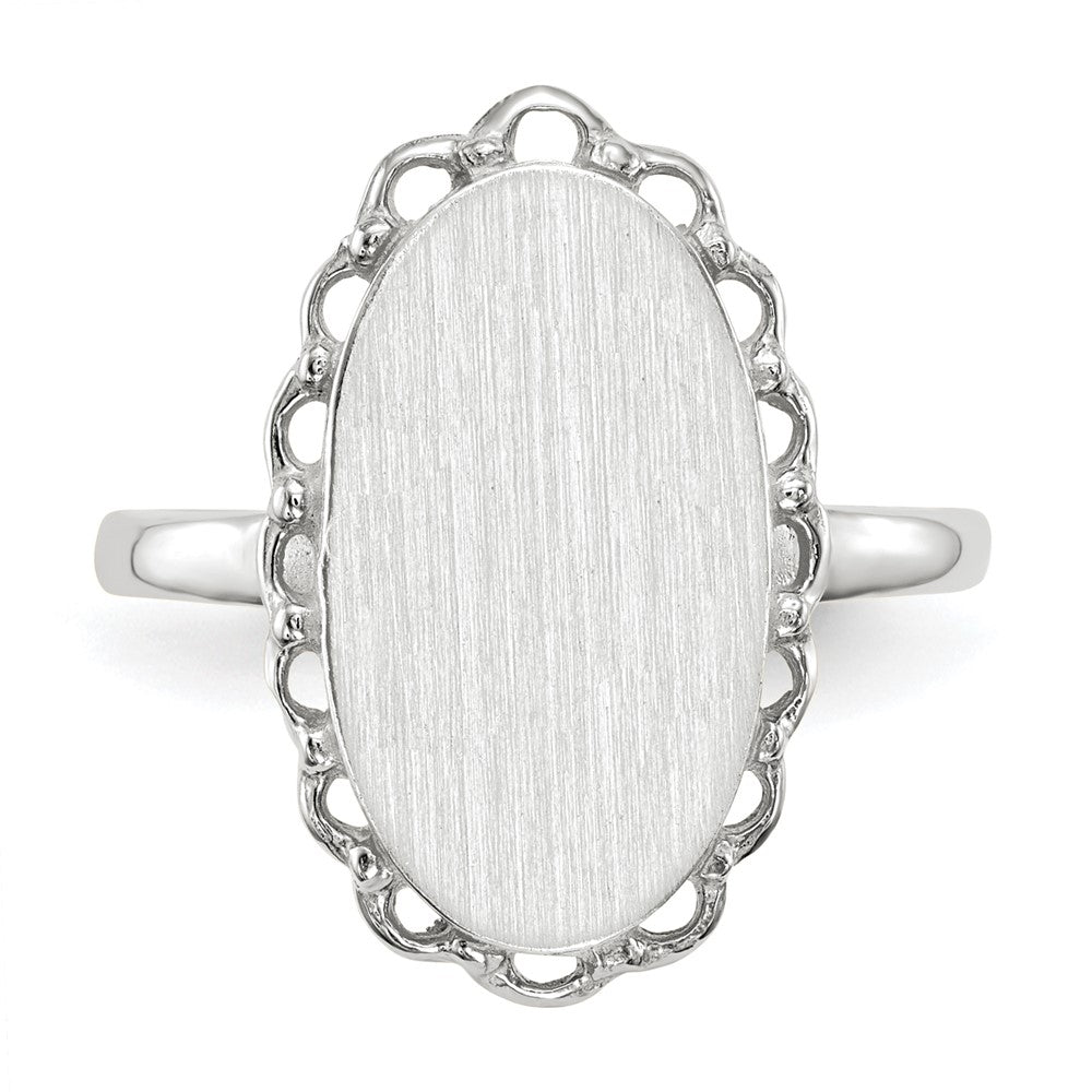 14k White Gold 10.5x14.0mm Open Back Signet Ring