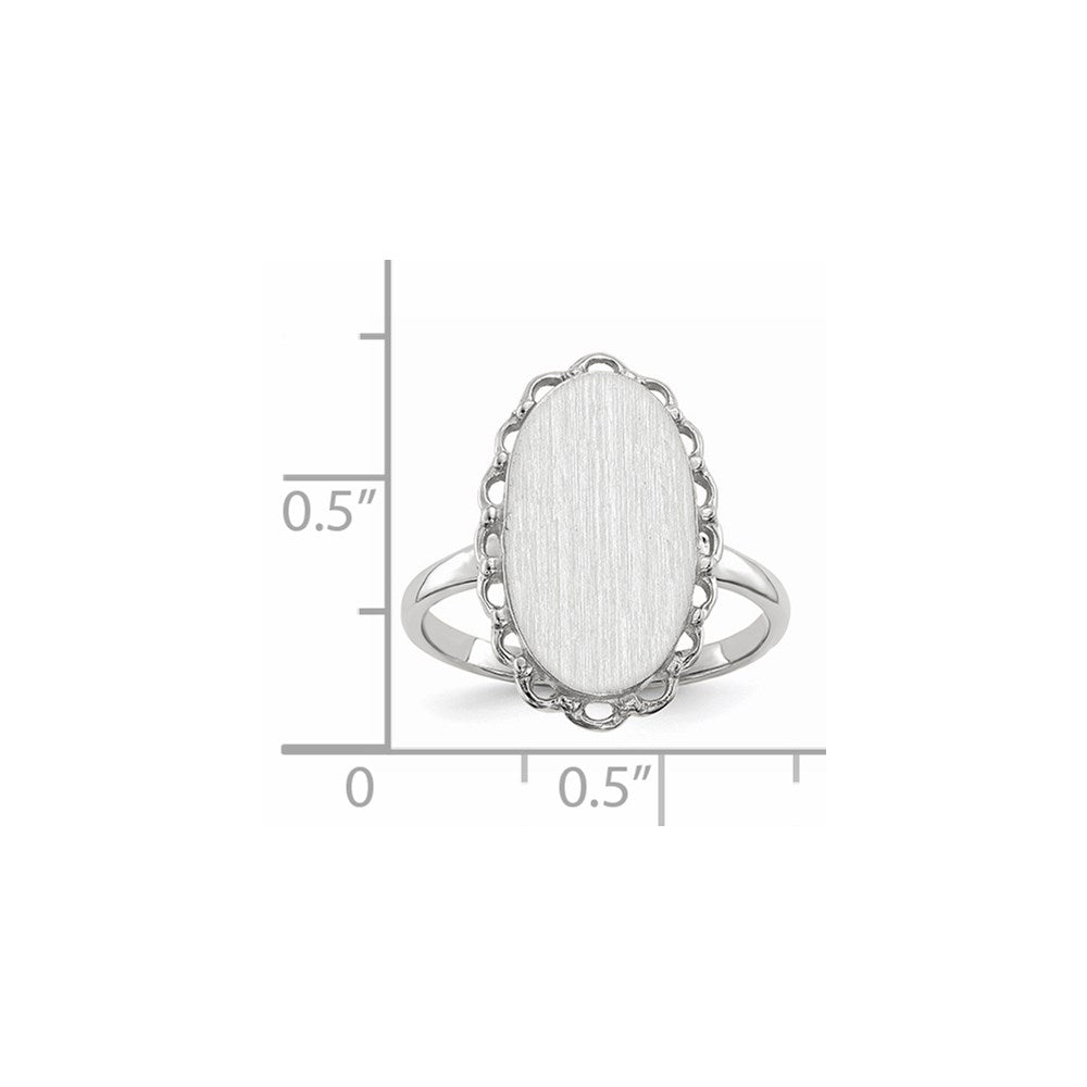 14k White Gold 10.5x14.0mm Open Back Signet Ring