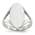 10k White Gold 17.0x9.0mm Closed Back Signet Ring