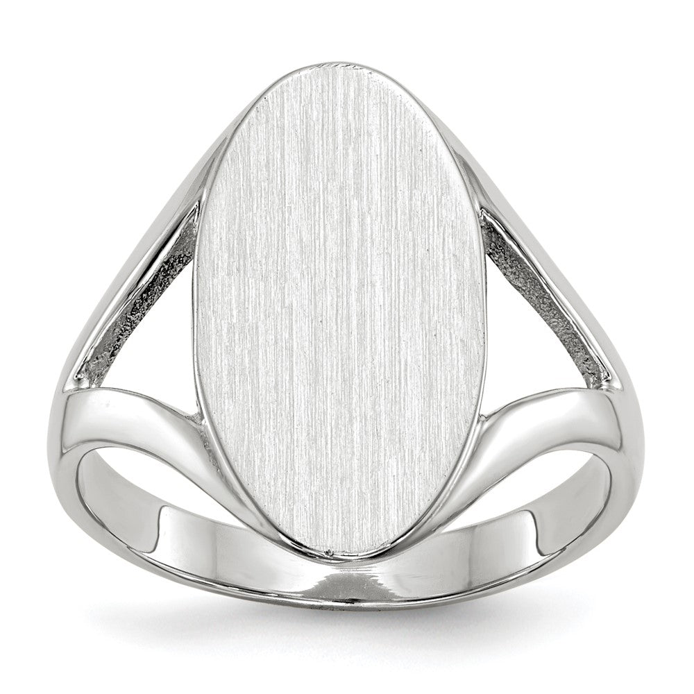 10k White Gold 17.0x9.0mm Closed Back Signet Ring