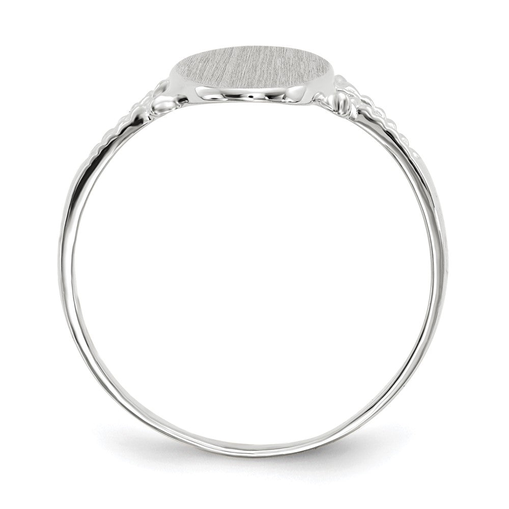 14k White Gold 8.5x13.5mm Closed Back Signet Ring