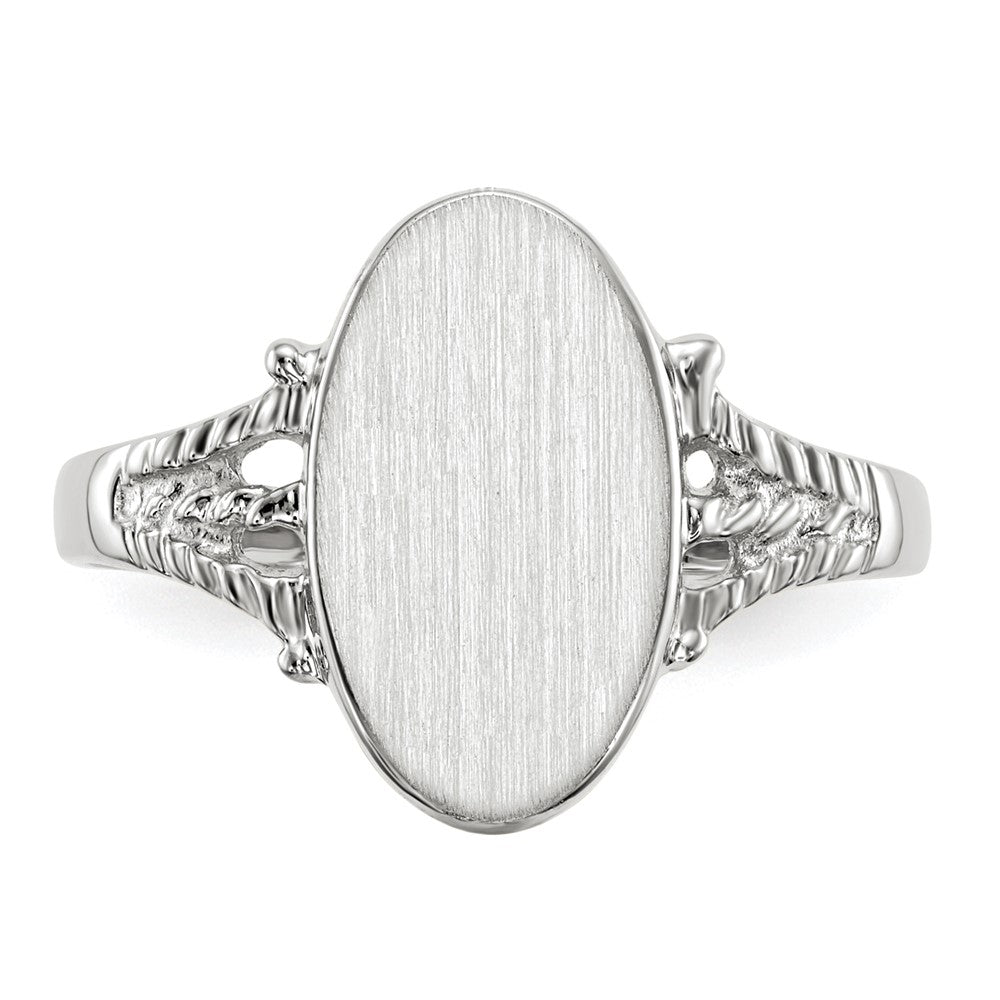 14k White Gold 8.5x13.5mm Closed Back Signet Ring