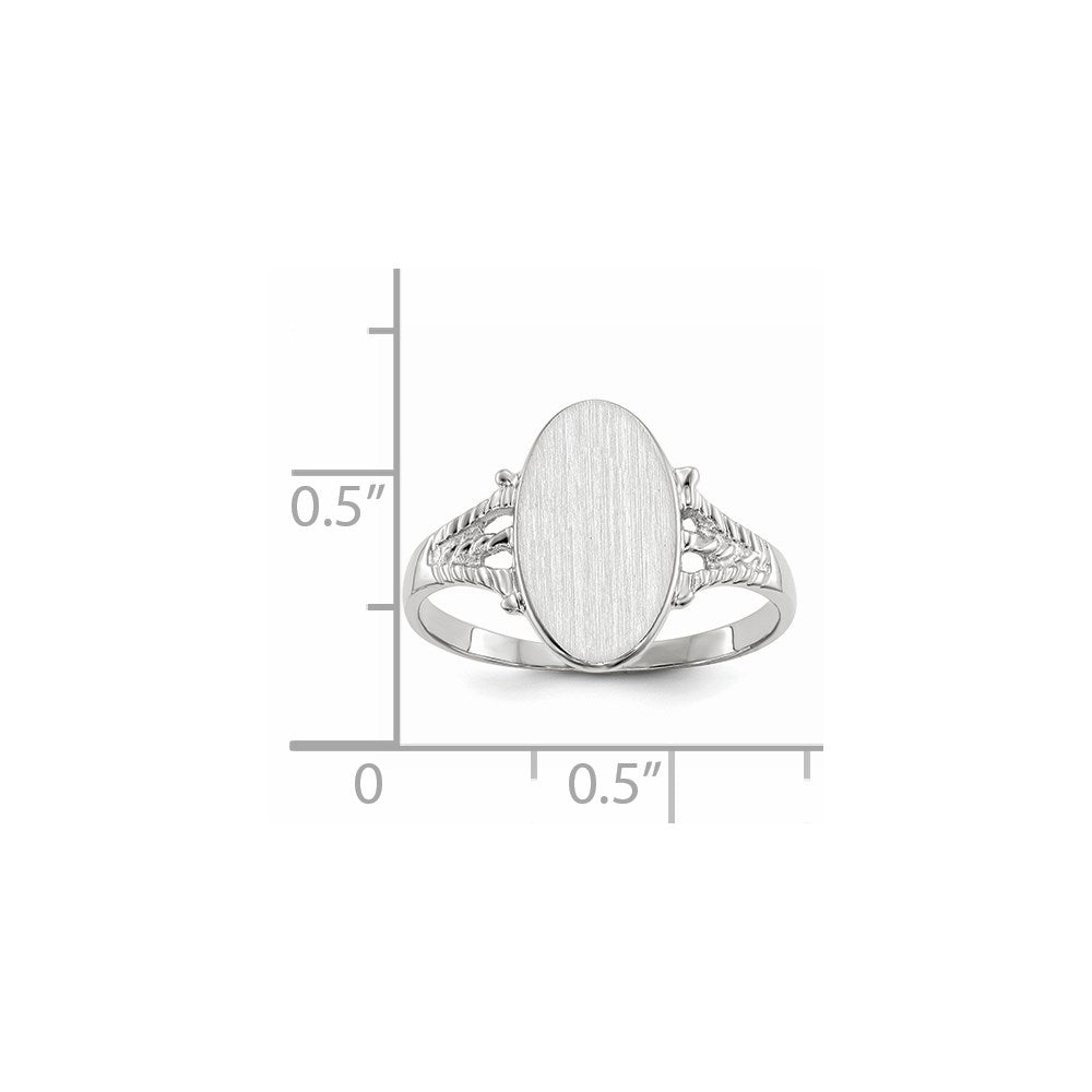 14k White Gold 8.5x13.5mm Closed Back Signet Ring
