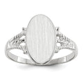 14k White Gold 8.5x13.5mm Closed Back Signet Ring
