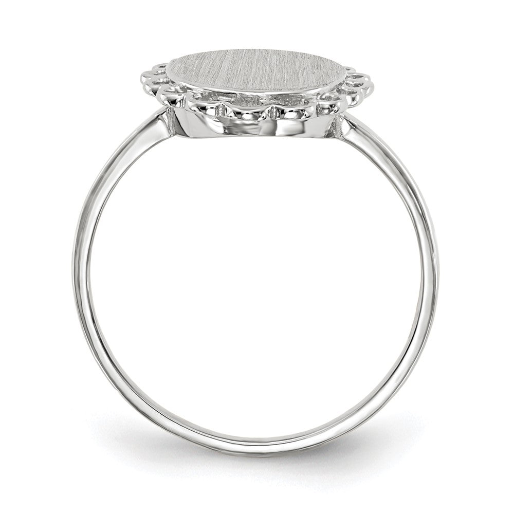 14k White Gold 9.0x11.5mm Open Back Signet Ring