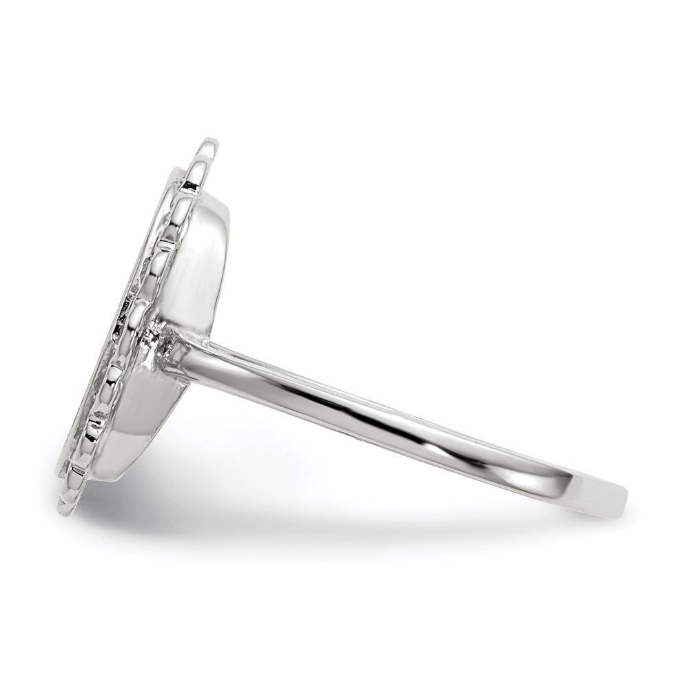 14k White Gold 9.0x11.5mm Open Back Signet Ring