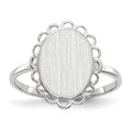 14k White Gold 9.0x11.5mm Open Back Signet Ring