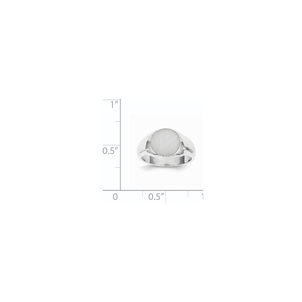 14k White Gold 8.5x8.0mm Closed Back Child's Signet Ring