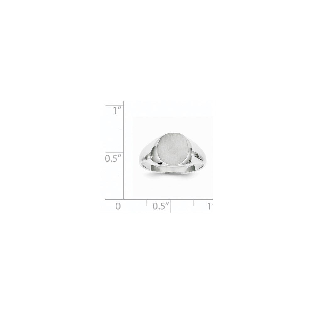 14k White Gold 9.0x9.5mm Closed Back Signet Ring