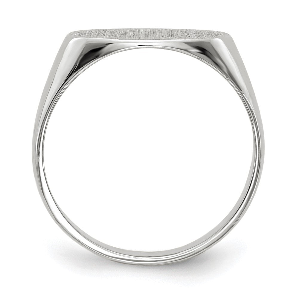14k White Gold 12.0x6.5mm Closed Back Signet Ring