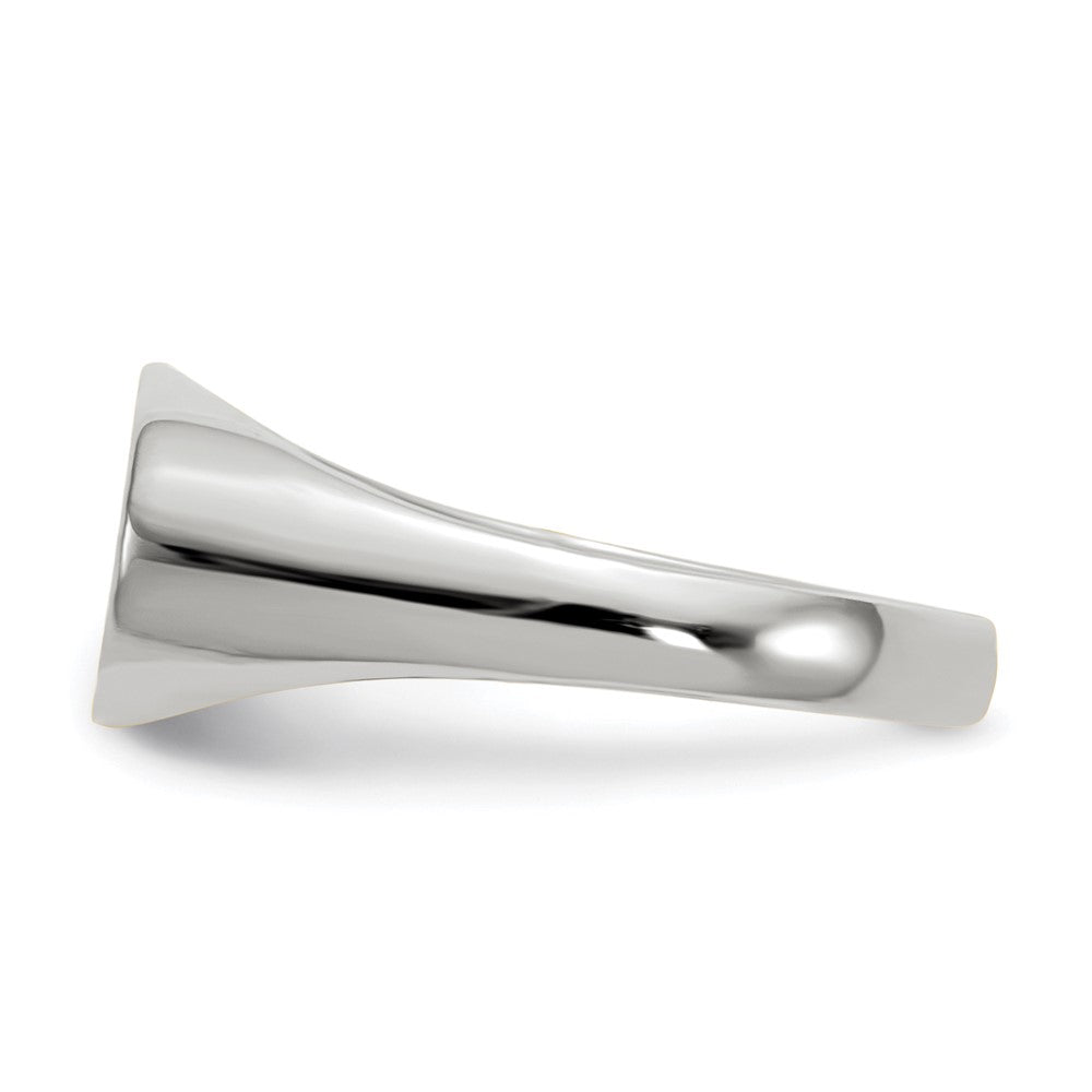 14k White Gold 12.0x6.5mm Closed Back Signet Ring