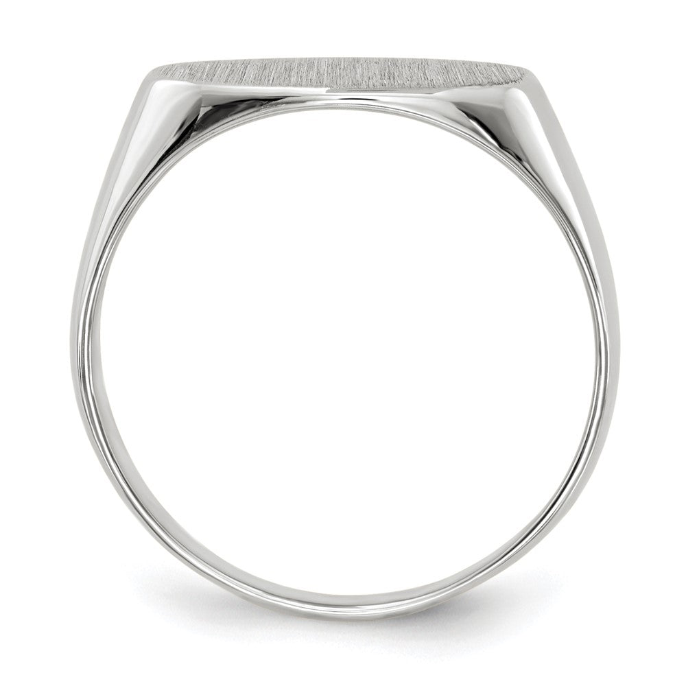 14k White Gold 13.5x7.5mm Closed Back Signet Ring