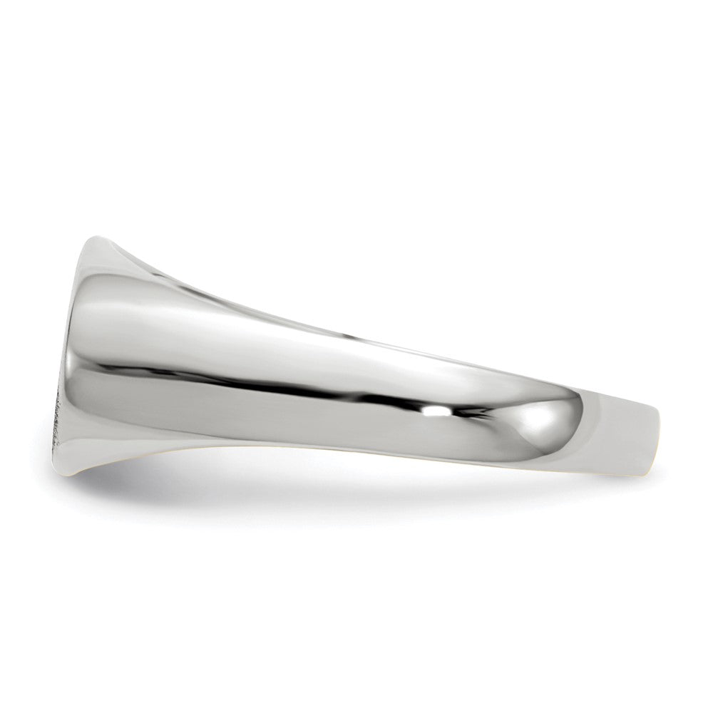 14k White Gold 13.5x7.5mm Closed Back Signet Ring