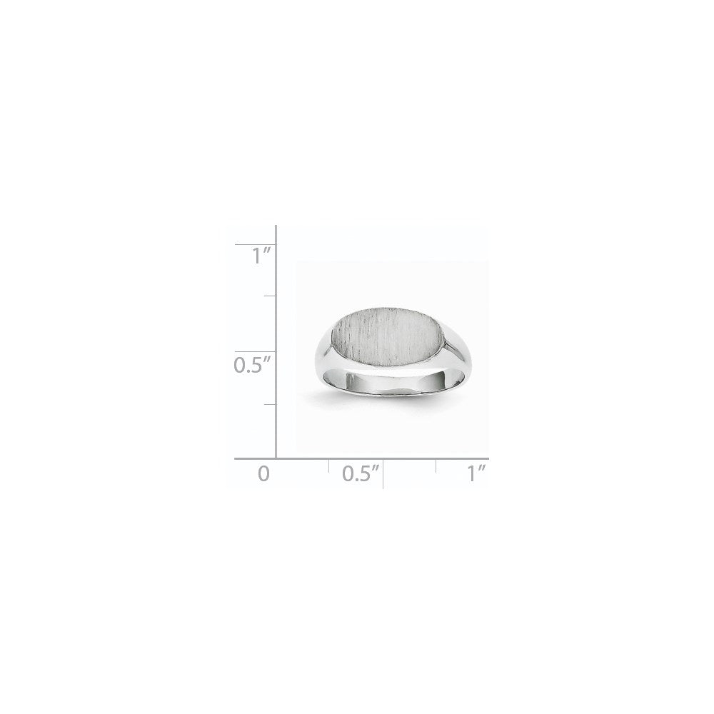 14k White Gold 13.5x7.5mm Closed Back Signet Ring