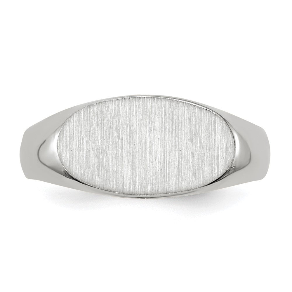 14k White Gold 13.5x7.5mm Open Back Signet Ring