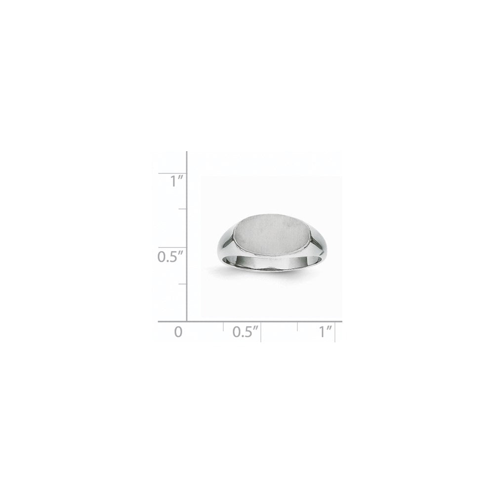 14k White Gold 13.5x7.5mm Open Back Signet Ring