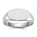 14k White Gold 13.5x7.5mm Open Back Signet Ring