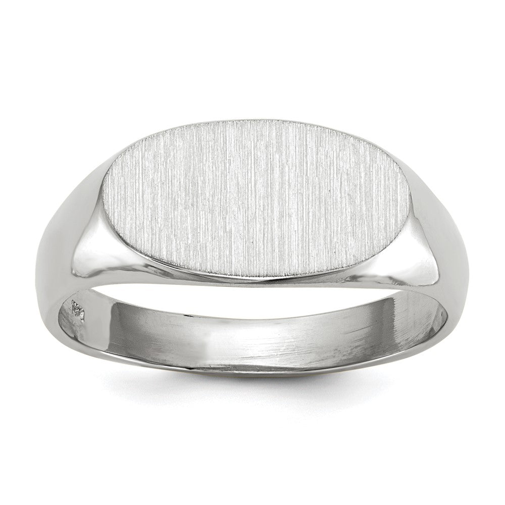 14k White Gold 13.5x7.5mm Open Back Signet Ring