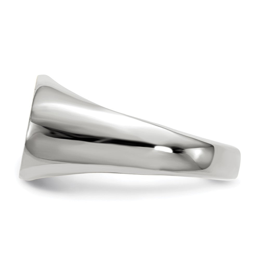14k White Gold 15.0x9.5mm Open Back Signet Ring