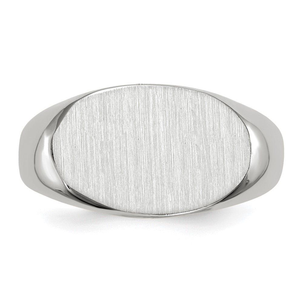 14k White Gold 15.0x9.5mm Open Back Signet Ring