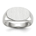 14k White Gold 15.0x9.5mm Open Back Signet Ring