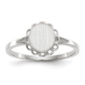 14k White Gold 6.5x7.0mm Open Back Signet Ring