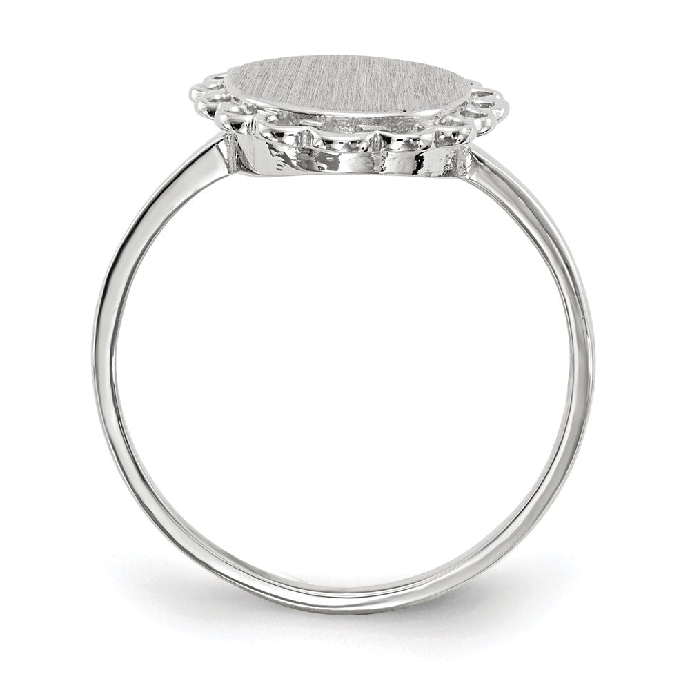 14k White Gold 8.5x9.0mm Open Back Signet Ring