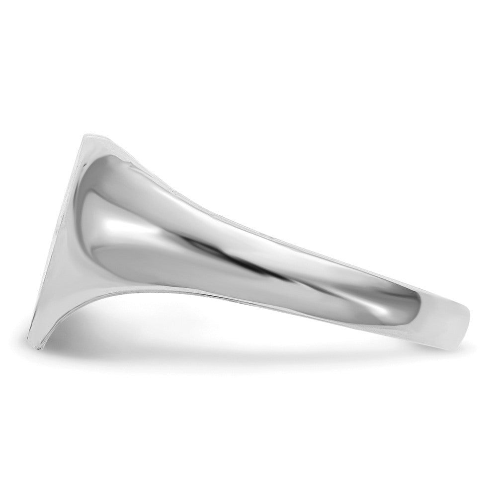 14k White Gold 8.0x7.5mm Closed Back Heart Signet Ring