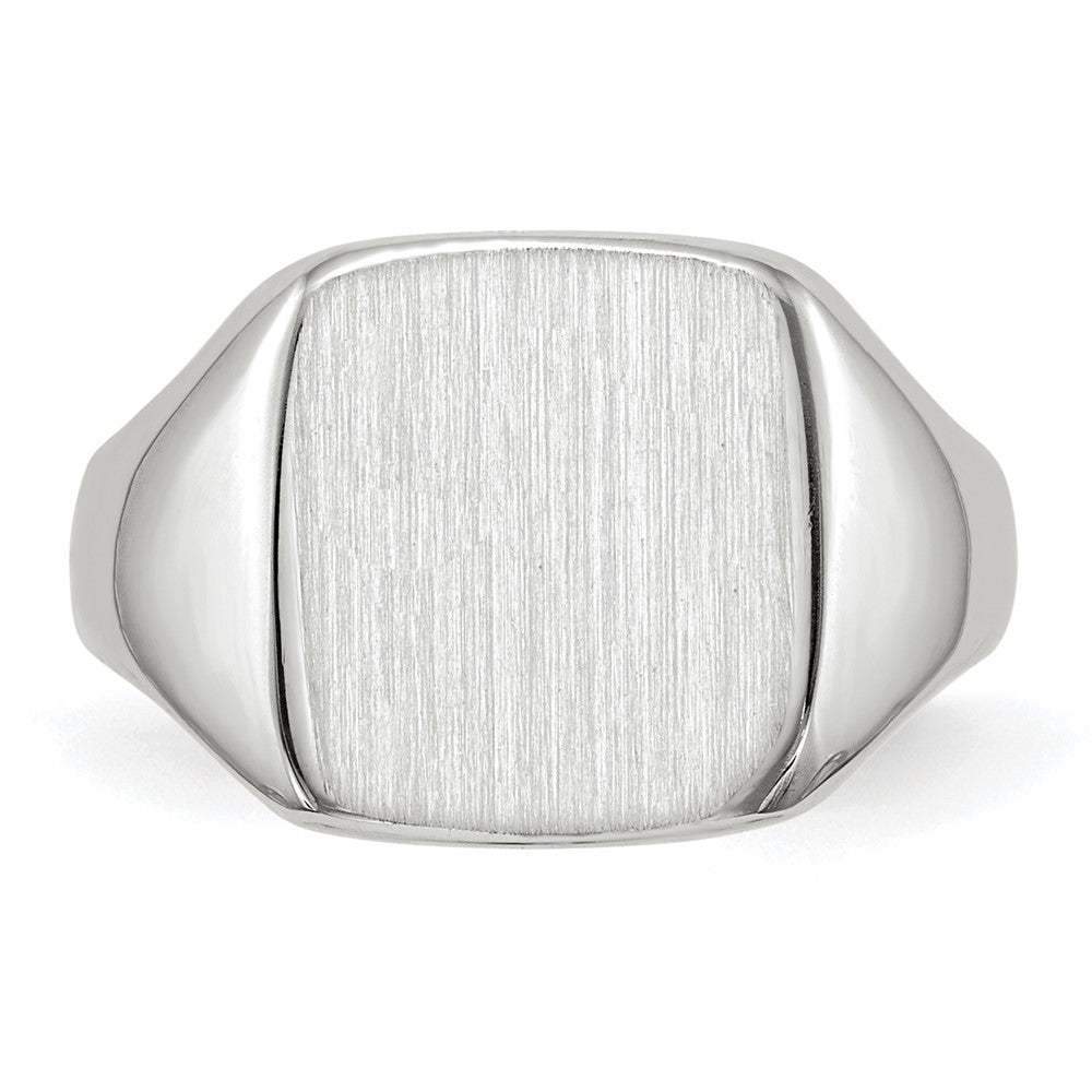 14k White Gold 10.5x11.0mm Closed Back Signet Ring