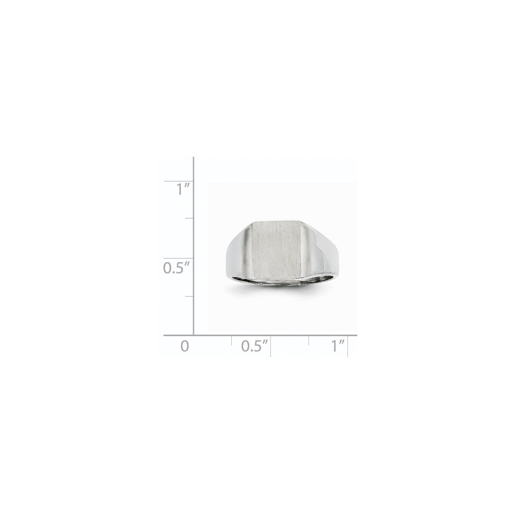 14k White Gold 10.5x11.0mm Closed Back Signet Ring