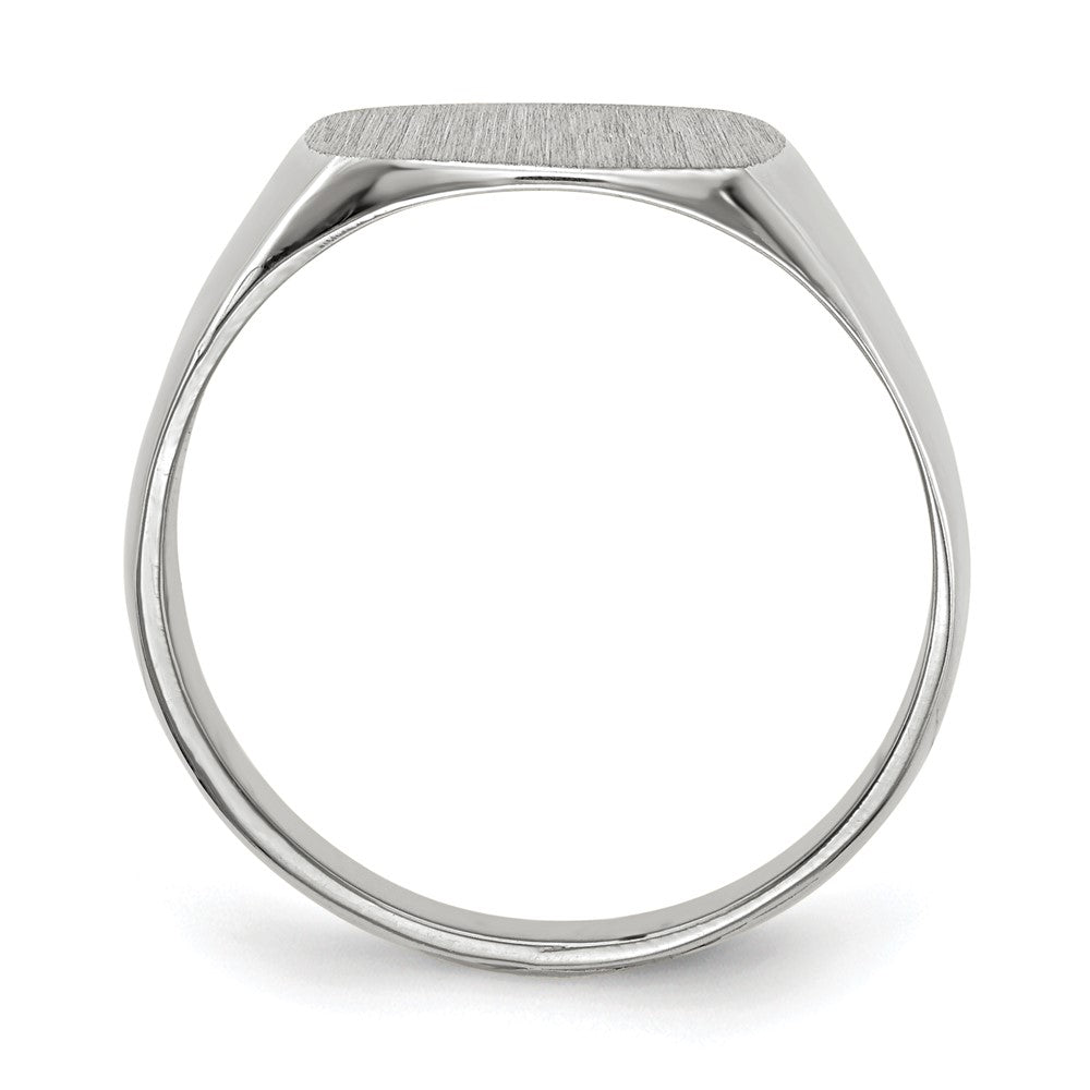 10k White Gold 12.5x12.5mm Closed Back Signet Ring