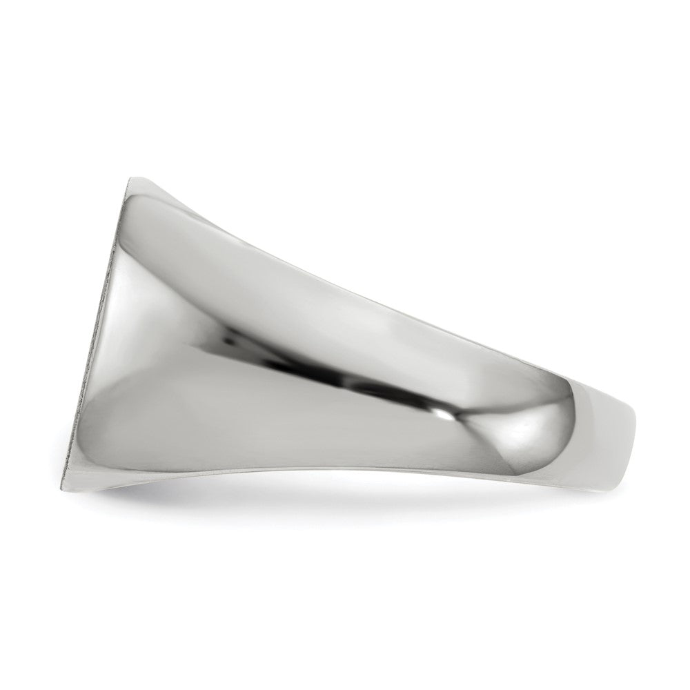 10k White Gold 12.5x12.5mm Closed Back Signet Ring