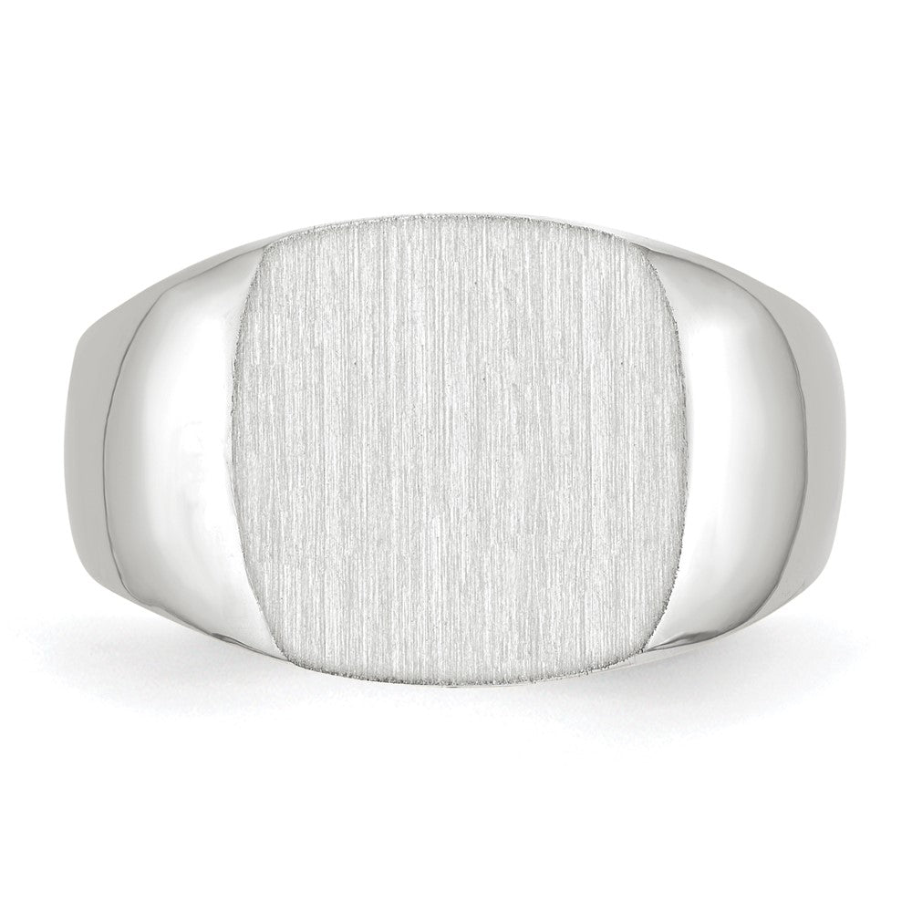 10k White Gold 12.5x12.5mm Closed Back Signet Ring